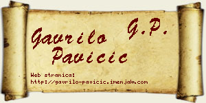Gavrilo Pavičić vizit kartica